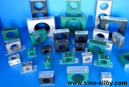 Standard hydraulic pipe clamps with polyamide clamp bodies, stainless steel plates & bolts