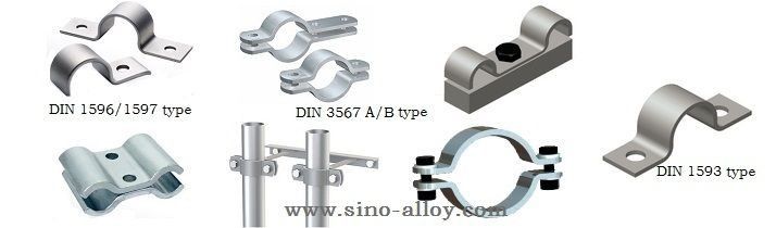 Steel pipe clamps / flat steel pipe clamps/Metal pipe clamps according to DIN 3567-A/B